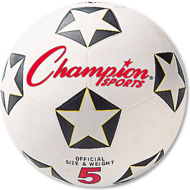 Champion Sports SRB5 Champion Sports SRB5 Rubber Sports Ball, For Soccer, No. 5, White/Black image.