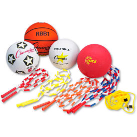 Champion Sports UPGSET2 Champion Sports UPGSET2 Physical Education Kit w/Seven Balls, 14 Jump Ropes, Assorted Colors image.