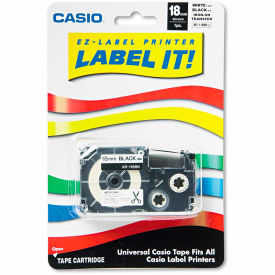 Casio XR118BKS Casio® Label Printer Iron-On Transfer Tape, 18mm, Black on White image.