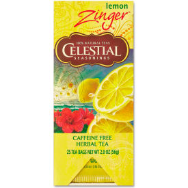 Celestial Seasonings Caffeine-Free Herbal Tea Lemon Zinger Single Cup Bags 25/Box