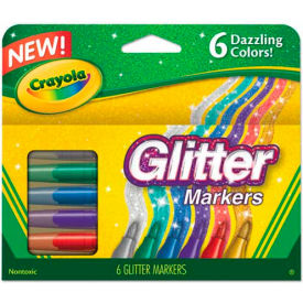Crayola 588629 Crayola® Glitter Markers, Assorted, 6/Set image.