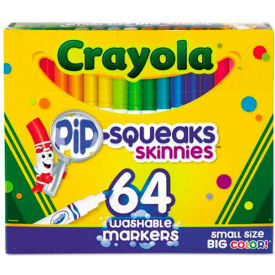 Crayola 588764 Crayola® Pip-Squeaks Skinnies Washable Markers, 64 Colors, 64/Set image.