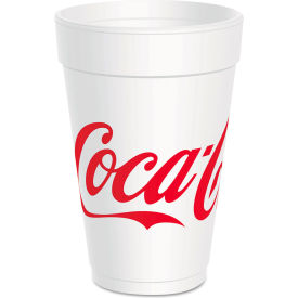 Dart® Coca-Cola® Foam Drink Cups 16 oz White/Red Pack of 1000
