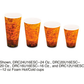 United Stationers Supply 20U16ESC Dart® Fusion Escape Hot/Cold Foam Drink Cups, 20 oz, Brown/Black, Pack of 500 image.