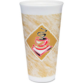 United Stationers Supply 20X16G-167399 Dart® Cafe G® Hot/Cold Foam Drink Cups, 20 oz, Brown/Red/White, Pack of 500 image.