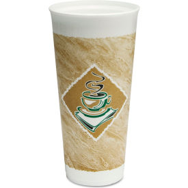 Dart® Cafe G® Hot/Cold Foam Drink Cups 24 oz Brown/Green/White Pack of 500
