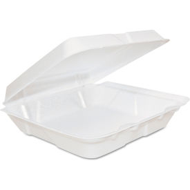 United Stationers Supply 80HT1R Dart® Foam Container, 8"Lx 8"W x 2-1/4"H, White, Pack of 200 image.
