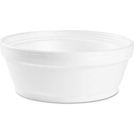 United Stationers Supply 8SJ32 Dart® Foam Food Container, Squat, 8 oz, 4-5/8" Dia. x 1-1/8"H, White, Pack of 500 image.
