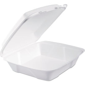 United Stationers Supply 90HT1R Dart® Foam Container, 9"L x 9"W x 3"H, White, Pack of 200 image.
