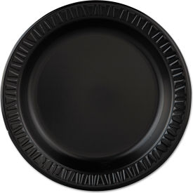 Quiet Classic Laminated Foam Dinnerware Plates, 9" Diameter, Black, 125 Plates per Pack, 4 Packs per Carton view 2