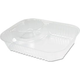 United Stationers Supply C68NT2 Dart® ClearPac Large Nacho Tray, 3.3 oz, 6-3/16"L x 6-3/16"W x 1-5/8"H, Clear, Pack of 500 image.