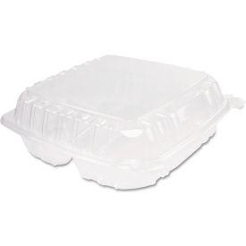 United Stationers Supply C95PST3 Dart® ClearPac® Container w/ 3 Comp., 9-3/8"L x 8-7/8"W x 3"H, Clear, Pack of 200 image.