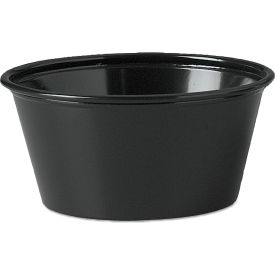 United Stationers Supply P325BLK Dart® Polystyrene Souffle Cups, 3.25 oz, Black, Pack of 2500 image.