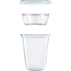 Dart® PET Cups w/ Single Compartment Insert 12 oz Clear Pack of 500