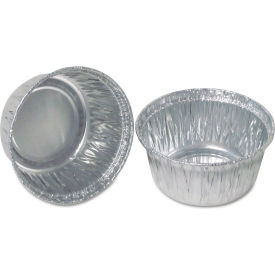 United Stationers Supply 140030 Durable Packaging Aluminum Round Container, 3" Dia. x 1-9/16"H, Silver, Pack of 500 image.