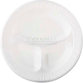 Dart 10CPWQR, 3-Comp Laminated Foam Plates, 10 1/4