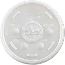 Dart DCC 10SL Dart® Plastic Cold Cup Lids, Fits 10 Oz. Cups, Translucent image.