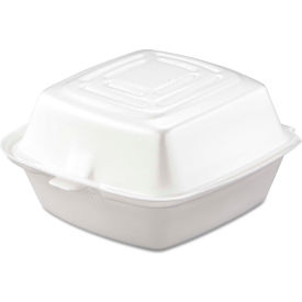 United Stationers Supply 50HT1 Hinged Lid Foam Food Containers 5-1/2" x 5-3/8" x 2-7/8" - 400 Pack image.