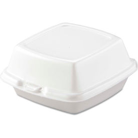 United Stationers Supply 60HT1 Hinged Lid Foam Food Containers 5-7/8" x 6" x 3" - 400 Pack image.