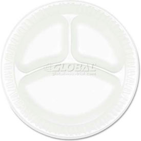 Dart 9CPWCR Dart® 9CPWCR, 3-Comp Foam Plate, 9" Dia., White, 500/Carton image.