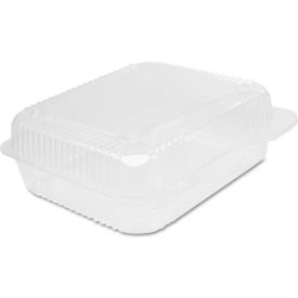 United Stationers Supply C51UT1 Hinged Lid Plastic Containers 7-3/4" x 8-3/8" x 3" - 250 Pack image.
