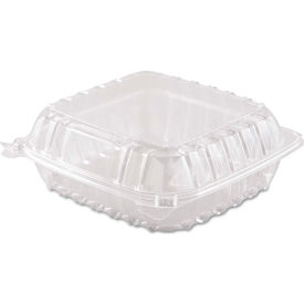 Hinged Lid Plastic Containers 8-3/10"" x 8-3/10"" x 3"" 1 Compartment - 250 Pack