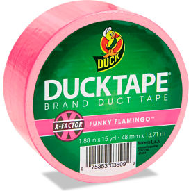 Shurtech 1265016 Duck® Colored Duct Tape, 1.88"W x 15 yds - 3" Core - Neon Pink image.