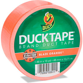 Shurtech 1265019 Duck® Colored Duct Tape, 1.88"W x 15 yds - 3" Core - Neon Orange image.