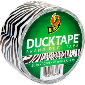 Shurtech 1398132 Duck® Colored Duct Tape, 1.88"W x 10 yds - 3" Core - Zebra image.