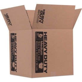 United Stationers Supply DUC280728 Duck® Heavy Duty Moving & Storage Boxes, 16"L x 16"W x 15"H, 200#/ECT-42, Brown image.