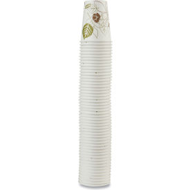 United Stationers Supply 2338PATH Dixie® Paper Hot Drink Cups, 8 oz, White/Green, Pack of 50 image.