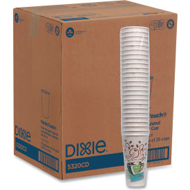 United Stationers Supply 5320CD Dixie® PerfecTouch® Paper Hot Coffee Cups, 20 oz, Pack of 500 image.