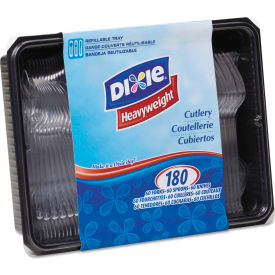 Dixie CH0180DX7, Tray w/Forks, Knives, Spoons, Plastic, Crystal, 1800/Carton