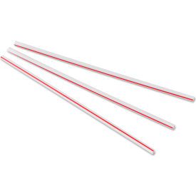United Stationers Supply HS551 Dixie® Unwrapped Hollow Stir-Straws, 5-1/2"L, White/Red, Pack of 10000 image.
