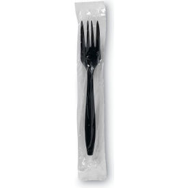 United Stationers Supply PFH53C Dixie® Individually Wrapped Fork, Polypropylene, Black, Pack of 1000 image.
