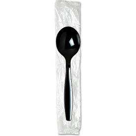 Dixie Food Service SH53C Dixie® SH53C, Individually Wrapped Spoons, Polystyrene, Black, 1000/Carton image.