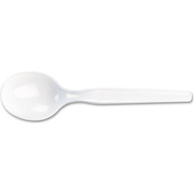United Stationers Supply SM207 Dixie® Heavy Mediumweight Soup Spoons, White, Pack of 1000 image.