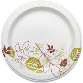 United Stationers Supply SXP9PATH Dixie® Pathways Paper Plates, Wise Size, 8-1/2" Dia., Green/Burgundy, Pack of 500 image.