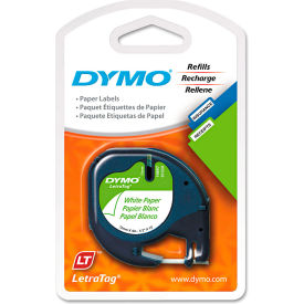 Dymo Corp 10697 DYMO® LetraTag Paper Label Tape Cassette, 1/2" x 13ft, White, 2/Pack image.