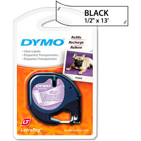 Dymo Corp 16952 DYMO® LetraTag Plastic Label Tape Cassette, 1/2" x 13ft, Clear image.