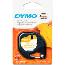Dymo Corp 18771 DYMO® LetraTag Fabric Iron-On Labels, 1/2" x 6-1/2 ft, White image.