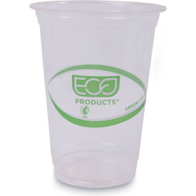 United Stationers Supply EP-CC16-GS Eco-Products® GreenStripe Renewable & Compostable Cold Drink Cups, 16 oz, Clear, Pack of 1000 image.