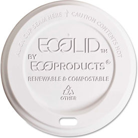 Eco Products EP-ECOLID-W Eco-Products® Hot Cup Lid, 10-20 oz, White, 800/Carton image.