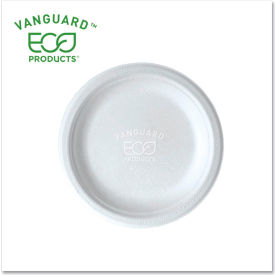 United Stationers Supply EP-P016NFA Eco-Products® Vanguard Renewable & Compostable Sugarcane Plates, 6" Dia., White, Pack of 1000 image.
