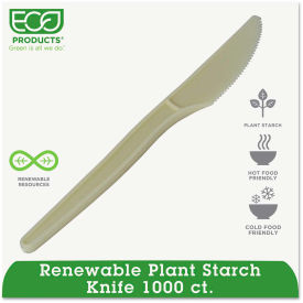 Eco-Products HY-S001, Knife, Plantstarch (PSM), Cream, 1000/Carton