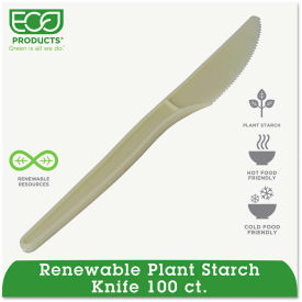 Eco Products EP-S001PK Eco-Products® EP-S001PK, Knife, Plantstarch (PSM),  Cream, 50/Pack image.