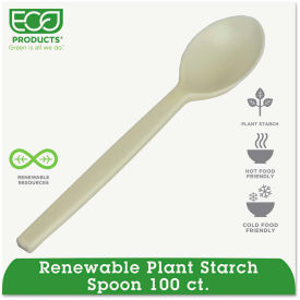 Eco Products EP-S003PK Eco-Products® EP-S003PK, 7" Teaspoon, Plantstarch (PSM), Cream, 50/Pack image.