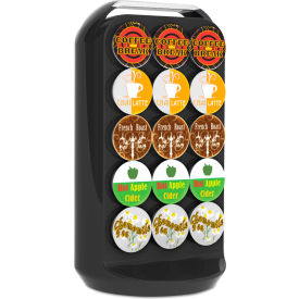 United Stationers Supply CRS02BLK Mind Reader Coffee Pod Carousel, Fits 30 Pods, 6-13/16"W x 6-13/16"D x 12-5/8"H, Black image.