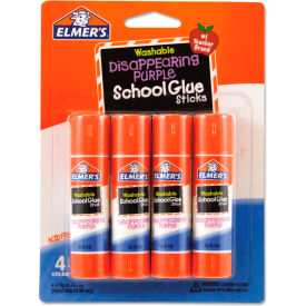 Elmers E543 Elmers® Washable School Glue Sticks, Disappearing Purple, 4/Pack image.