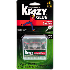 Elmers KG58248SN Krazy® Glue Single-Use Tubes w/Storage Case, 4/Pack image.